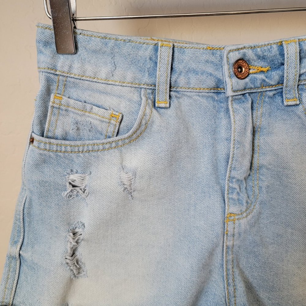Zara Basic Z1975 Frayed Cutoff Distressed High Rise Denim Jean Shorts - Picture 3 of 13